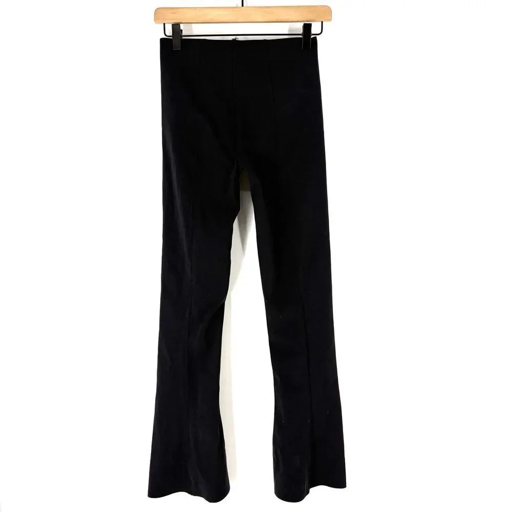 Spanx Shape Coreluxe Micro Flare Pants Size Small Black Tummy Compression Seamed